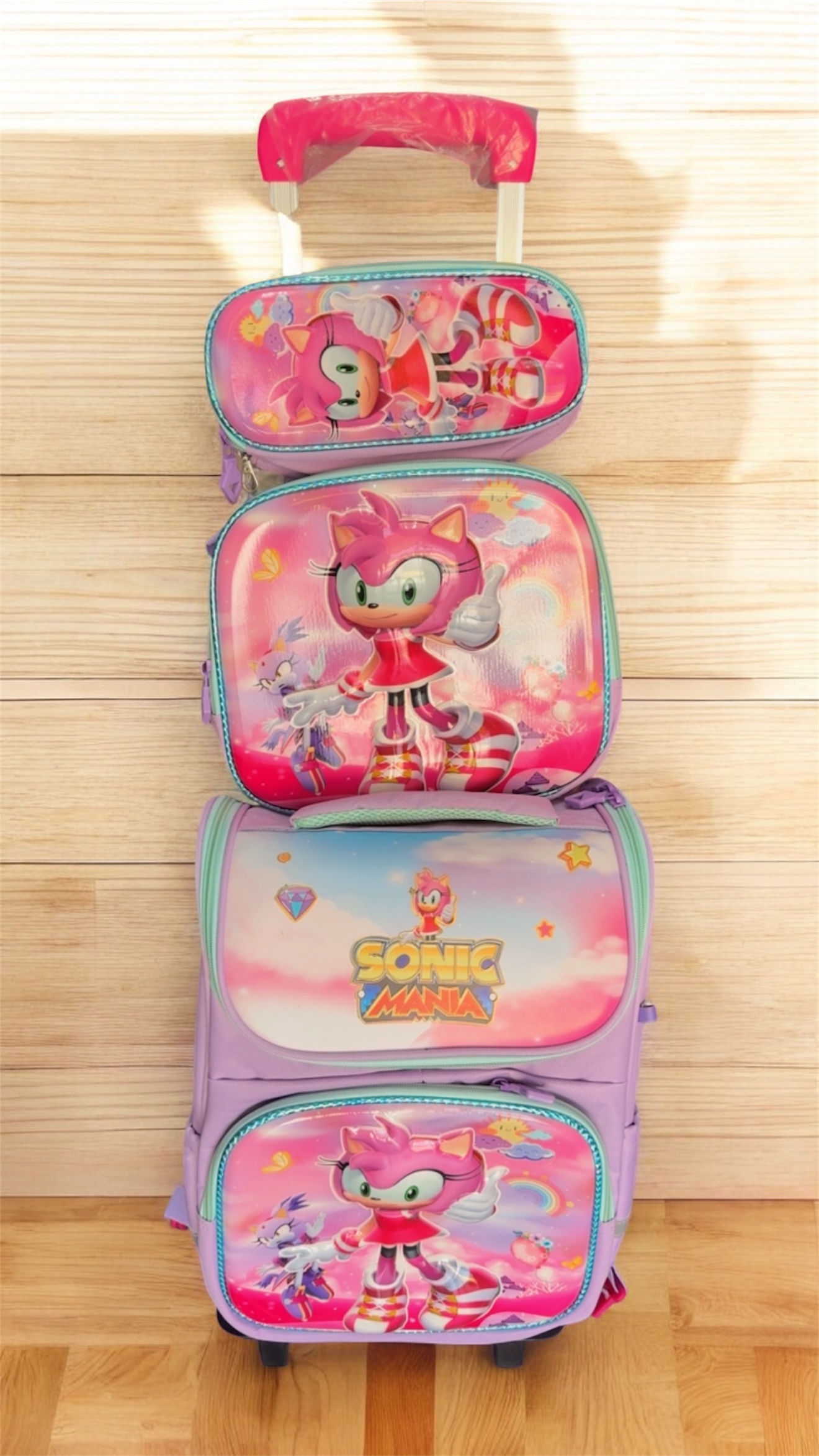 Mochila 3D 3 piezas Amy Rose (Sonic)