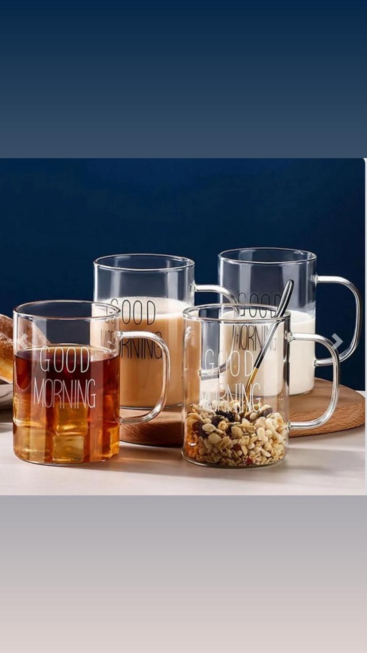 Tazas vidrio Good Morning